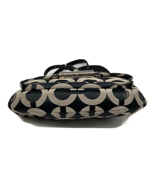 COACH（コーチ）COACH (コーチ) シグネチャー オプアート 2WAY ショルダーバッグ ブラック×グレーの古着・服飾アイテム