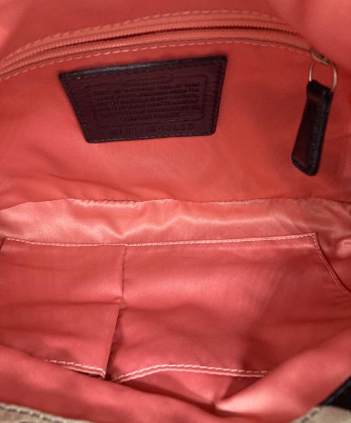COACH（コーチ）COACH (コーチ) シグネチャー オプアート 2WAY ショルダーバッグ ブラック×グレーの古着・服飾アイテム
