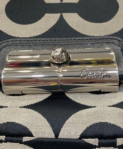 COACH（コーチ）COACH (コーチ) シグネチャー オプアート 2WAY ショルダーバッグ ブラック×グレーの古着・服飾アイテム