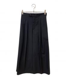 CABAN（キャバン）の古着「コットンギャバジン 2タックロングスカート」｜ブラック