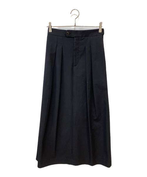 CABAN（キャバン）CABAN (キャバン) コットンギャバジン 2タックロングスカート ブラック サイズ:XSの古着・服飾アイテム