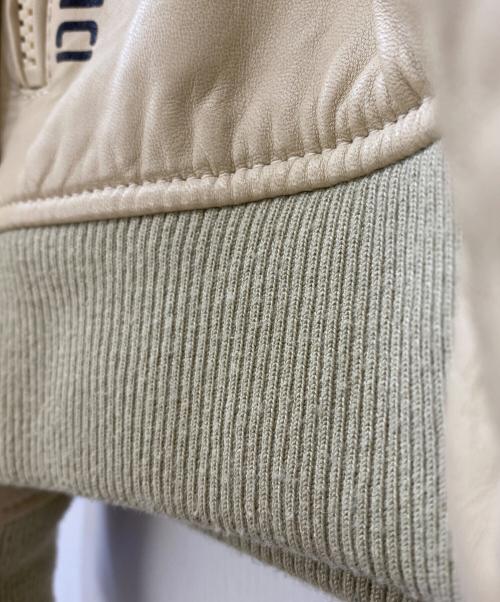 AVIREX（アヴィレックス）AVIREX (アヴィレックス) LEATHER HOODIE HALO ジャケット ベージュ サイズ: XLの古着・服飾アイテム