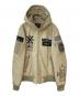 AVIREX（アヴィレックス）の古着「LEATHER HOODIE HALO ジャケット」｜ベージュ