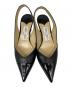 中古・古着 JIMMY CHOO (ジミーチュウ) Liya JC エンボスロゴ スリングバックサンダル ブラック サイズ:36：10000円