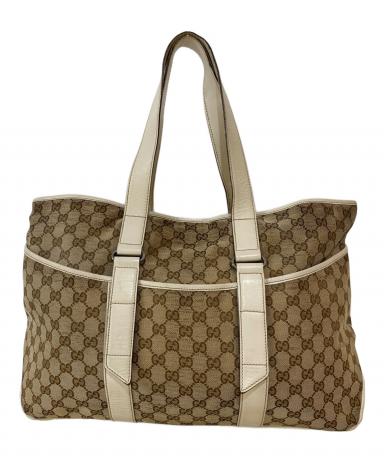 Gucci GGキャンバス　トートバッグ　マザーズバッグ 中古・古着通販】GUCCI (グッチ) GGキャンバストートバッグ ブラウン