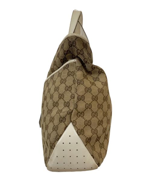 GUCCI（グッチ）GUCCI (グッチ) GGキャンバストートバッグ ブラウンの古着・服飾アイテム