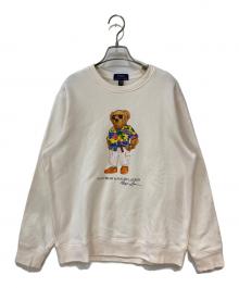 POLO RALPH LAUREN（ポロ・ラルフローレン）の古着「ポロベアプリントスウェット」｜ピンク