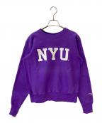 Champion REVERSE WEAVEチャンピオン リバース ウィーブ）の古着「復刻 NYUロゴスウェット」｜パープル