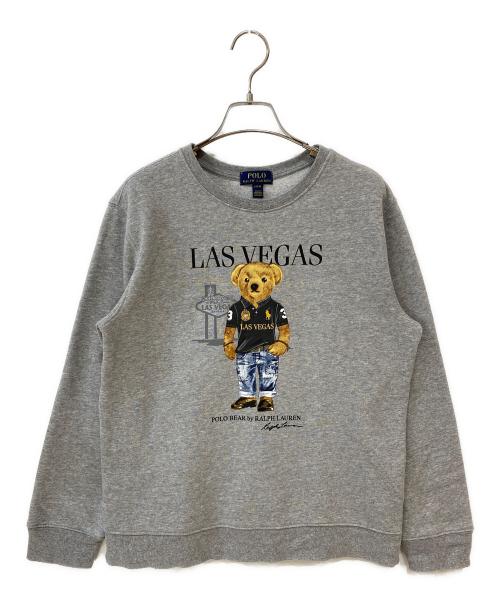 POLO RALPH LAUREN（ポロ・ラルフローレン）POLO RALPH LAUREN (ポロ・ラルフローレン) ポロベアプリントスウェット グレー サイズ:Lの古着・服飾アイテム