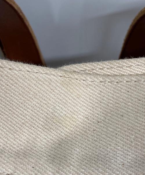 RRL（ダブルアールエル）RRL (ダブルアールエル) レザートリム ツイル トート バッグ ベージュの古着・服飾アイテム