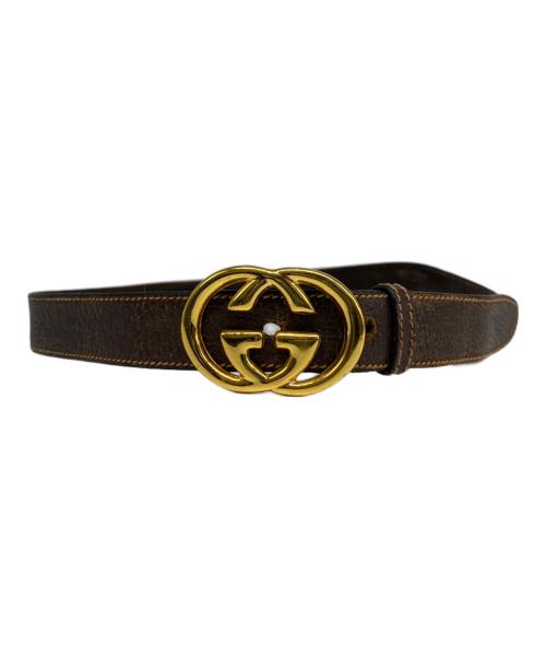 GUCCI（グッチ）GUCCI (グッチ) インターロッキングベルト ブラウンの古着・服飾アイテム