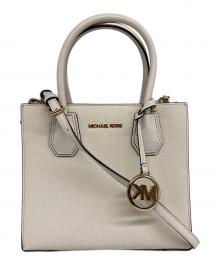 MICHAEL KORS（マイケルコース）の古着「MERCER MD MESSENGER LEATHER ショルダーバッグ」｜ホワイト