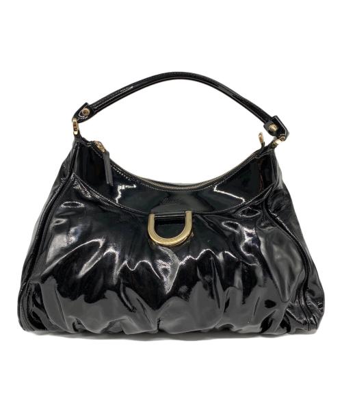GUCCI（グッチ）GUCCI (グッチ) アビー エナメルワンショルダーバッグ ブラックの古着・服飾アイテム