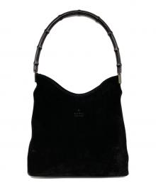 GUCCI（グッチ）の古着「スウェードバンブーワンショルダーバッグ」｜ブラック