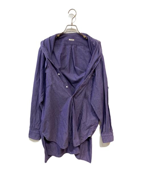 COMOLI（コモリ）COMOLI (コモリ) プルオーバーカーゴシャツ パープル サイズ:3の古着・服飾アイテム