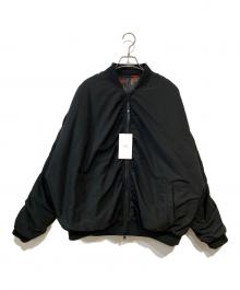 GLIM CLAP（グリムクラップ）の古着「Reversible flight jacket -original patterned lining- ＭＡ-１ジャケット」｜ブラック