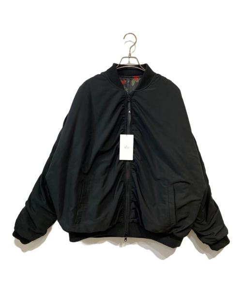 GLIM CLAP（グリムクラップ）GLIM CLAP (グリムクラップ) Reversible flight jacket -original patterned lining- ＭＡ-１ジャケット ブラック サイズ:M 未使用品の古着・服飾アイテム