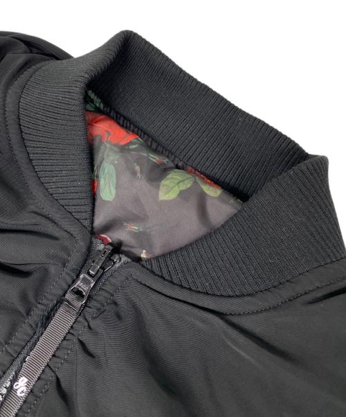 GLIM CLAP（グリムクラップ）GLIM CLAP (グリムクラップ) Reversible flight jacket -original patterned lining- ＭＡ-１ジャケット ブラック サイズ:M 未使用品の古着・服飾アイテム