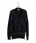 COMME des GARCONS HOMME PLUSコムデギャルソンオムプリュス）の古着「カシメスタッズデザイン再構筑ニットカーディガン」｜ブラック