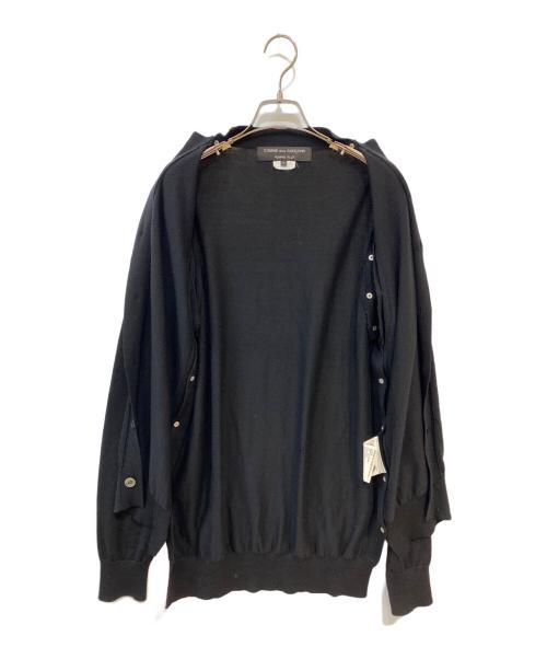 COMME des GARCONS HOMME PLUS（コムデギャルソンオムプリュス）COMME des GARCONS HOMME PLUS (コムデギャルソンオムプリュス) カシメスタッズデザイン再構筑ニットカーディガン ブラック サイズ:Mの古着・服飾アイテム
