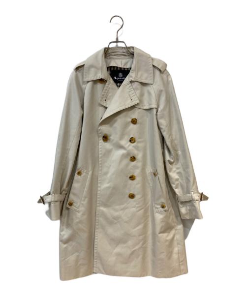 Aquascutum（アクアスキュータム）Aquascutum (アクアスキュータム) 取外ライナー付き ベーシック ダブル トレンチコート ブルー サイズ:8の古着・服飾アイテム