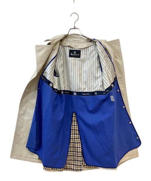 Aquascutum（アクアスキュータム）Aquascutum (アクアスキュータム) 取外ライナー付き ベーシック ダブル トレンチコート ブルー サイズ:8の古着・服飾アイテム