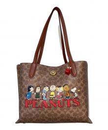 COACH×PEANUTS（コーチ×ピーナッツ）の古着「ウィロウ トート バッグ・シグネチャー キャンバス」｜ベージュ