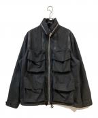 GROUND Yグラウンドワイ）の古着「T/W Gabardine Hidden Hood Blouson」｜ブラック