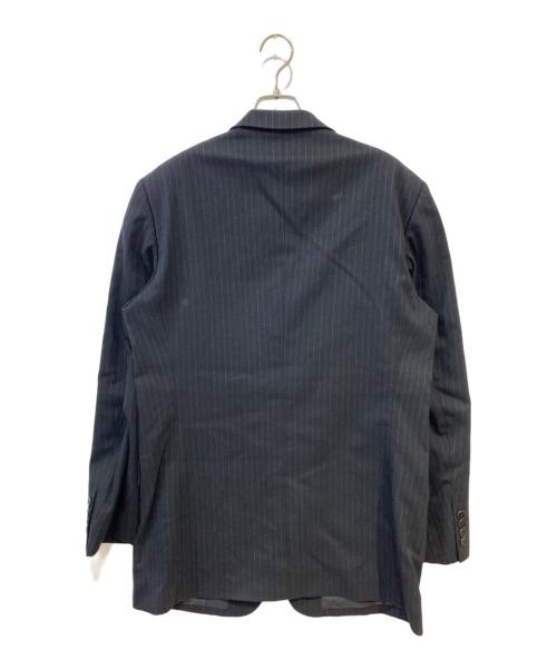 GAULTIER HOMME OBIET（ゴルチェオムオブジェ）GAULTIER HOMME OBIET (ゴルチェオムオブジェ) ストライプテーラードジャケット ブラック サイズ:50Mの古着・服飾アイテム