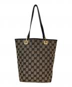 GUCCIグッチ）の古着「GGキャンバス バケツ型ミニトートバッグ」｜ベージュ×ネイビー
