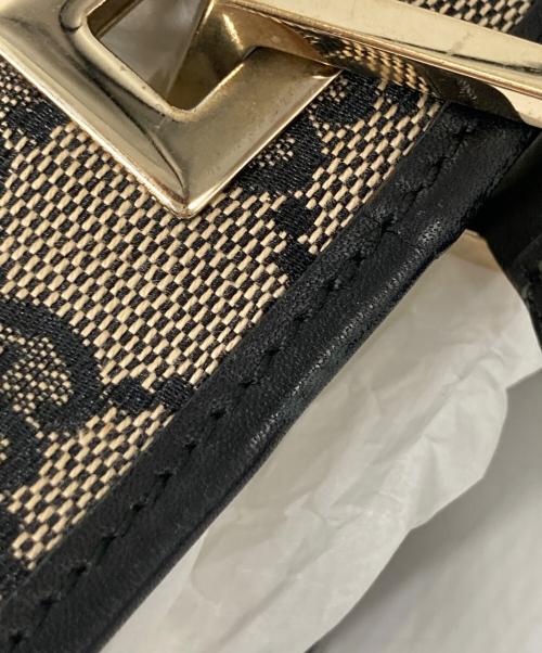 GUCCI（グッチ）GUCCI (グッチ) GGキャンバス バケツ型ミニトートバッグ ベージュ×ネイビーの古着・服飾アイテム