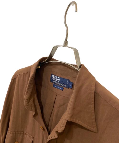RALPH LAUREN（ラルフローレン）RALPH LAUREN (ラルフローレン) レーヨンシャツ ブラウン サイズ:Lの古着・服飾アイテム