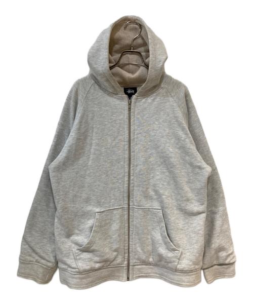 stussy（ステューシー）stussy (ステューシー) 90s 裏地サーマルジップパーカー グレー サイズ:Lの古着・服飾アイテム