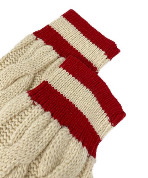 oldderby Knitwear（オールドダービーニットウェア）Oldderby Knitwear (オールドダービーニットウェア) Big Cable Vee Cardigan アイボリー サイズ:M 未使用品の古着・服飾アイテム