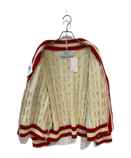 oldderby Knitwear（オールドダービーニットウェア）Oldderby Knitwear (オールドダービーニットウェア) Big Cable Vee Cardigan アイボリー サイズ:M 未使用品の古着・服飾アイテム
