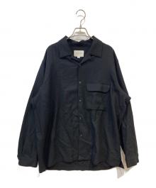 STILL BY HAND（スティルバイハンド）の古着「ウール オープンカラーシャツ」｜ブラック