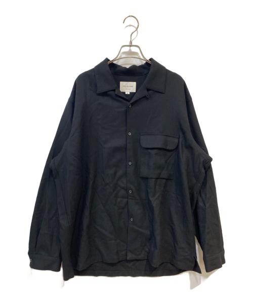 STILL BY HAND（スティルバイハンド）STILL BY HAND (スティルバイハンド) ウール オープンカラーシャツ ブラック サイズ:46の古着・服飾アイテム
