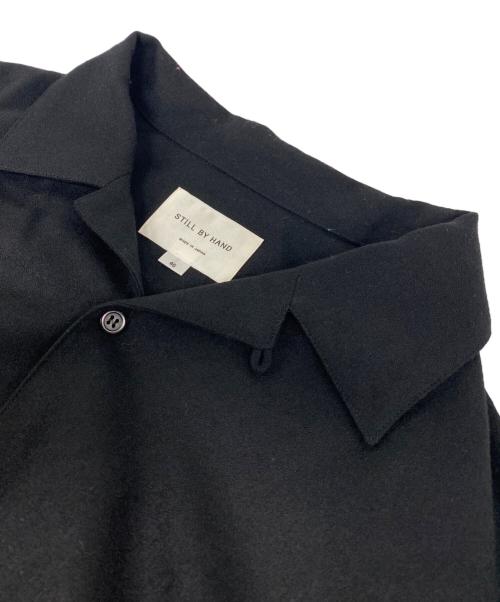STILL BY HAND（スティルバイハンド）STILL BY HAND (スティルバイハンド) ウール オープンカラーシャツ ブラック サイズ:46の古着・服飾アイテム