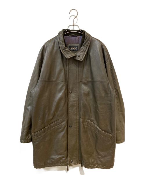 CHRIST（キリスト）CHRIST (キリスト) レザーコート ブラウン サイズ:48の古着・服飾アイテム