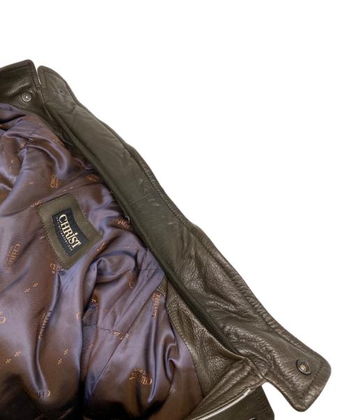 CHRIST（キリスト）CHRIST (キリスト) レザーコート ブラウン サイズ:48の古着・服飾アイテム