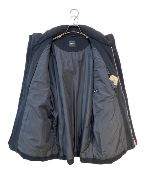 HUGO BOSS（ヒューゴ ボス）HUGO BOSS (ヒューゴ ボス) カシミヤ混 スタンドカラー ジップアップジャケット ブラック サイズ:50の古着・服飾アイテム
