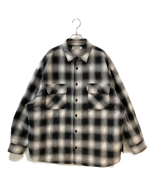 COOTIE PRODUCTIONS（クーティープロダクツ）COOTIE PRODUCTIONS (クーティープロダクツ) Ombre Check Quilting CPO Jacket ブラック サイズ:Lの古着・服飾アイテム