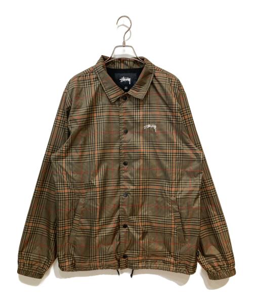 stussy（ステューシー）stussy (ステューシー) PLAID COACH JACKET ブラウン サイズ:Mの古着・服飾アイテム
