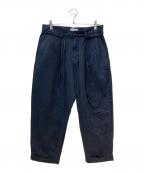 CAHLUMNカウラム）の古着「Extra Long Staple Organic Cotton 2 Tuck Chino Pant」｜ネイビー