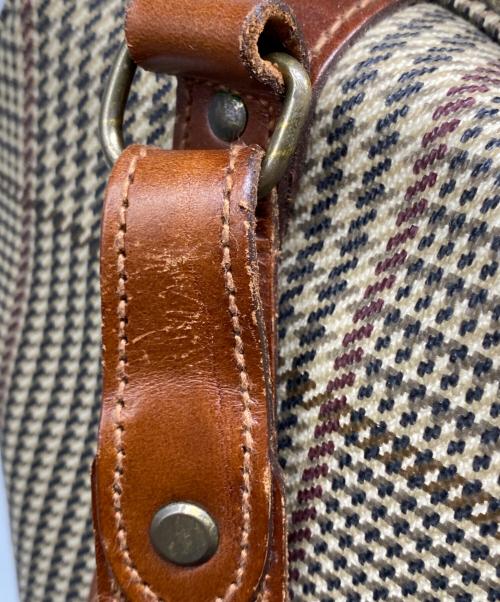 POLO RALPH LAUREN（ポロ・ラルフローレン）POLO RALPH LAUREN (ポロ・ラルフローレン) 千鳥格子柄 2WAYボストンバッグ ブラウンの古着・服飾アイテム