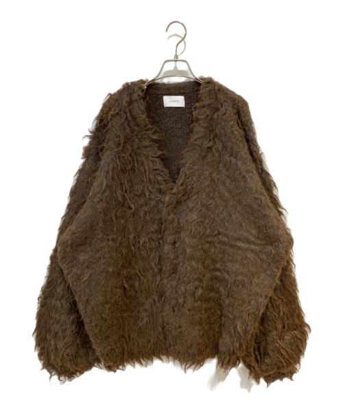 soerte（ソエルテ）soerte (ソエルテ) SUPER VOLUME SHAGGY KNIT CARDIGAN ブラウン サイズ:3の古着・服飾アイテム