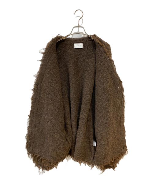 soerte（ソエルテ）soerte (ソエルテ) SUPER VOLUME SHAGGY KNIT CARDIGAN ブラウン サイズ:3の古着・服飾アイテム