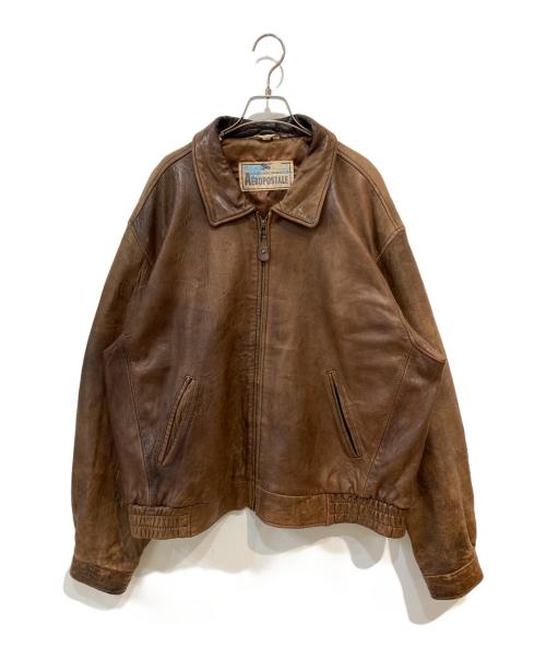 Aeropostale（エアロポステール）Aeropostale (エアロポステール) レザージャケット ブラウン サイズ:48の古着・服飾アイテム