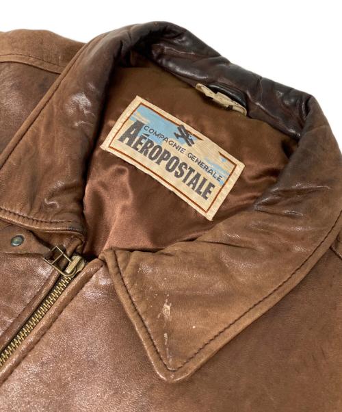 Aeropostale（エアロポステール）Aeropostale (エアロポステール) レザージャケット ブラウン サイズ:48の古着・服飾アイテム