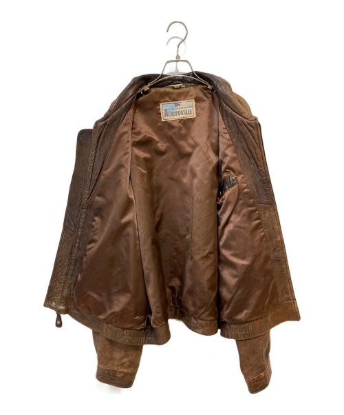 Aeropostale（エアロポステール）Aeropostale (エアロポステール) レザージャケット ブラウン サイズ:48の古着・服飾アイテム